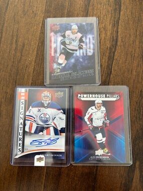 Tim hortons Upper Deck Hockey Card Lot Ovechkin, Skinner auto & Barkov 4 nations
